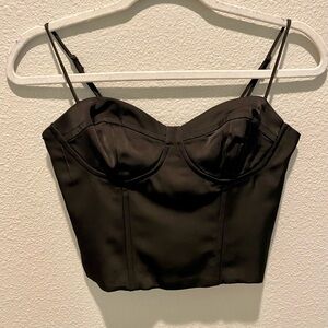 Jason Wu Black Zippered  Bustier Top